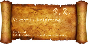 Viktorin Krisztina névjegykártya