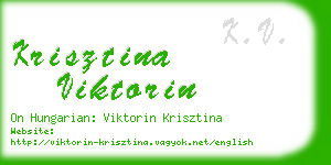 krisztina viktorin business card